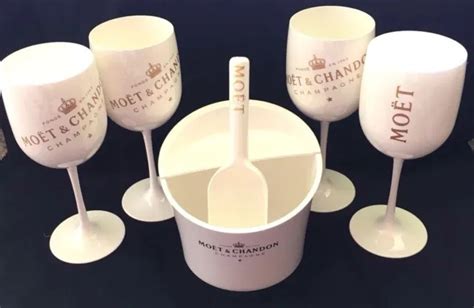 MOET CHANDON ICE Imperial Champagne Ice Bucket Caddy W/ Scoop + 4 ...