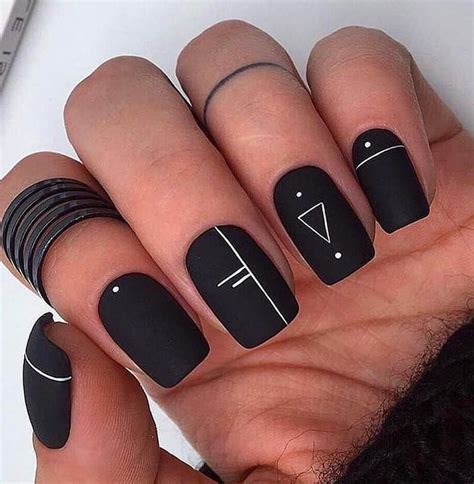 60+ Trendy Matte Black Nails Designs Inspirations For Ladies Black ...