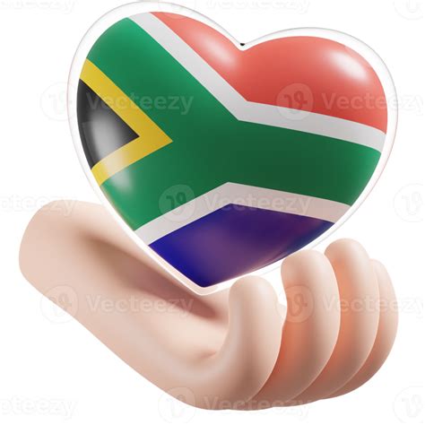 Free South Africa flag with heart hand care realistic 3d textured 19944123 PNG with Transparent ...