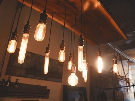 HD wallpaper: photo of edison light bulbs hang on ceiling, lighting equipment | Wallpaper Flare
