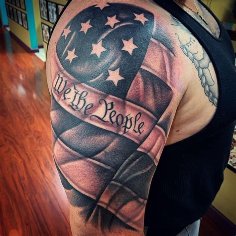 Top 30 American Flag Tattoo Design Ideas (Sleeve, Back, Black And White ...