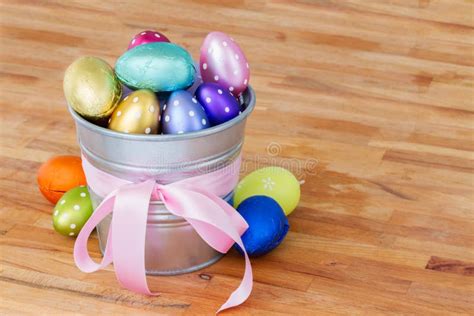 Easter Eggs in Metal Pot on Table Stock Photo - Image of design, beautiful: 36847654