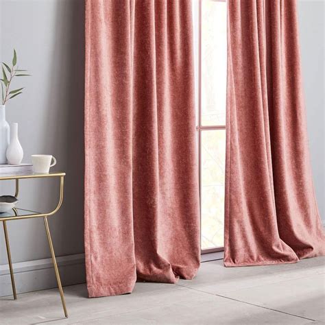 Worn Velvet Curtain - Pink Grapefruit Drapes And Blinds, Cool Curtains, Blackout Curtains, Pink ...