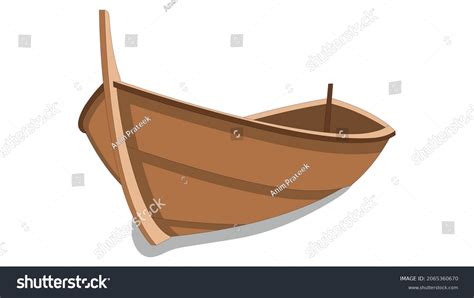 Illustration Wooden Boat Vector Stock Vector (Royalty Free) 2065360670 ...