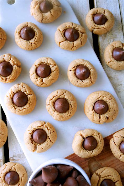 Thumbprint Hershey Kiss Cookies | Recipe | Recipe | Kiss cookie recipe, Peanut butter kiss ...