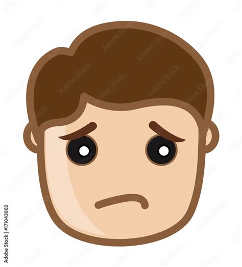 upset Sad Man Face Expression clip-art Stock Vector | Adobe Stock