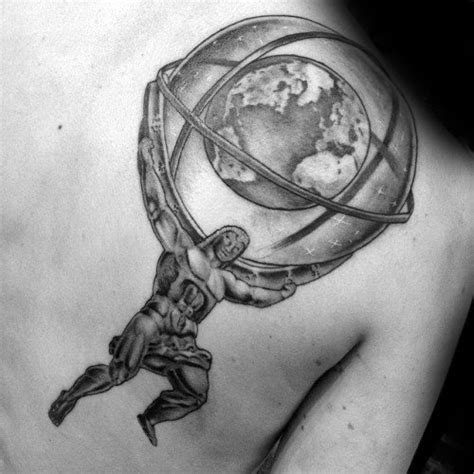3d Mens Globe And Sphere Atlas Back And Shoulder Tattoo - Next Luxury