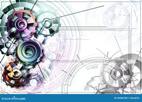 The Gears on the Background of the Drawing of the Banner. Stock Illustration - Illustration of ...