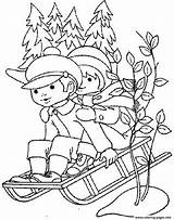 Kids S Winter Sleddingfe5c Coloring Page Printable sketch template