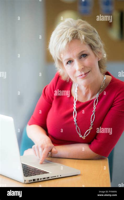 Sally Magnusson with laptop Stock Photo, Royalty Free Image: 102865469 ...