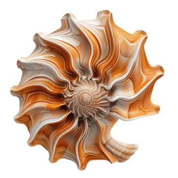 Swirling Wavy Seashell Brown Orange Color, Orange, Brown, Red PNG Transparent Image and Clipart ...