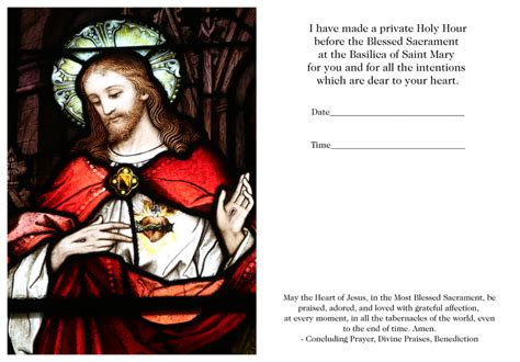 Holy Hour cards now available at the Basilica of Saint Mary - The Basilica of Saint Mary