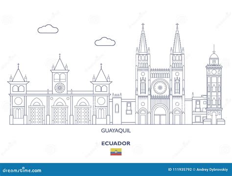 Guayaquil City Skyline, Ecuador Stock Vector - Illustration of renowned, icon: 111935792