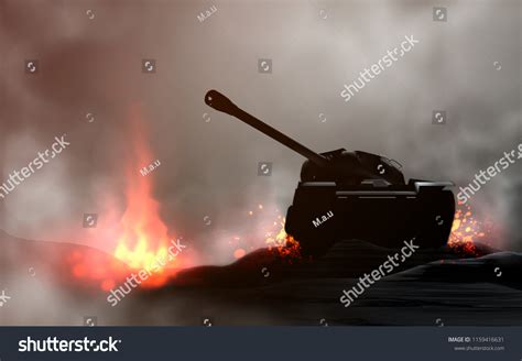 Tank Battle 3d Render Digital Painting Stock Illustration 1159416631 ...