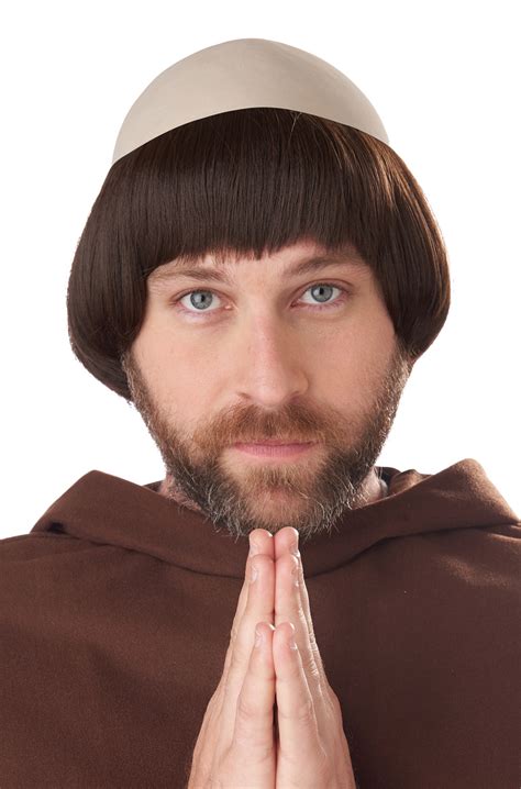 Medieval Friar Adult Wig with Bald Cap - PureCostumes.com