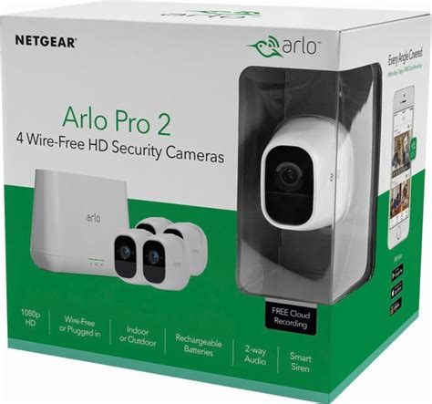 Arlo VMS4430P Pro 2 Security Camera System, 4-Camera Kit, Wire-Free ...