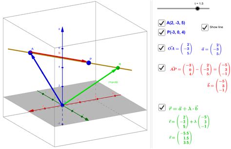 Vector Equation of a line (3D) – GeoGebra