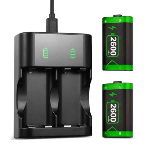 Insten 2-Pack 2600mAh Rechargeable Battery For Xbox Series X / Series S / One / One S Controller ...