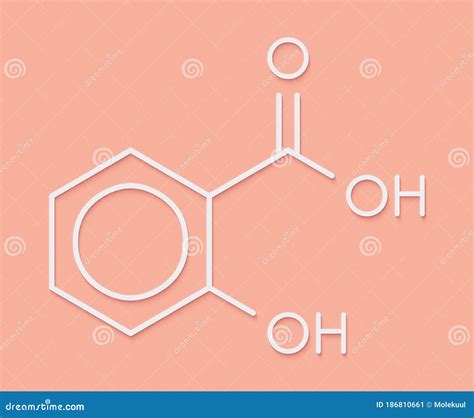 Salicylic Acid Molecule. It Is A Type Of Phenolic Acid. Skeletal Chemical Formula Stock ...