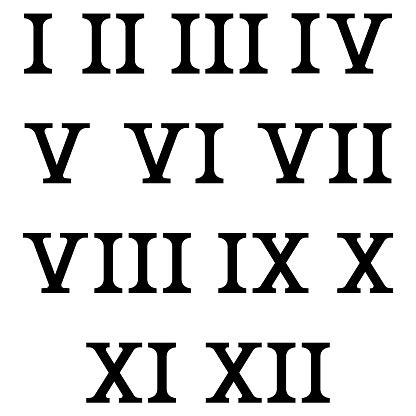 Roman Numerals Black Numbers Set Stock Illustration - Download Image Now - iStock