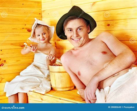 Family with Child Relaxing at Sauna. Stock Photo - Image of spoon, refreshment: 28880648