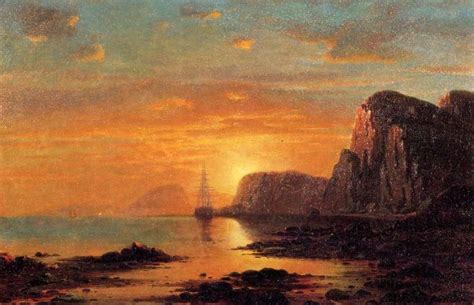 William Bradford Seascape, Cliffs at Sunset painting | framed paintings for sale | William ...