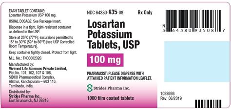 Losartan - FDA prescribing information, side effects and uses