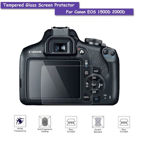 9H Tempered Glass LCD Screen Protector Real Glass Shield Film For Canon EOS 1500D 2000D Camera ...