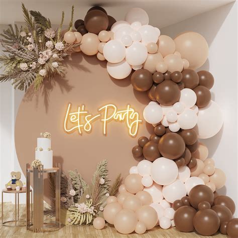 Buy Brown Balloons Garland Arch Kit Double-Stuffed Nude Balloons Tan ...