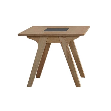 Alma Wooden End Table - Natural Color
