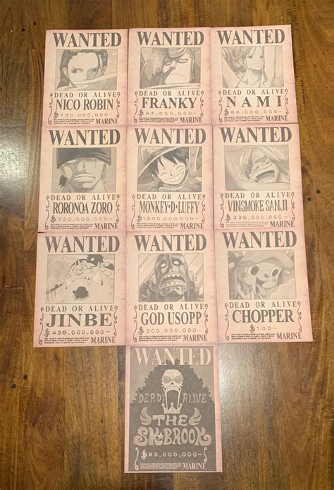 Straw Hat Pirates Wanted Posters Sticker Full Crew One Piece | The Best Porn Website