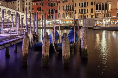 Grand Canal with Gondolas at Night, Venice, Italy Stock Photo - Image of italian, italy: 174280686