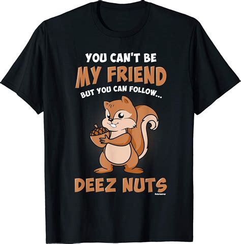 Women's Deez Nuts T-Shirt Medium Black : Amazon.co.uk