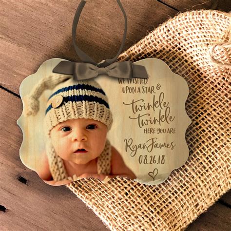 Baby's First Christmas Ornament Photo Ornament Wood or | Etsy