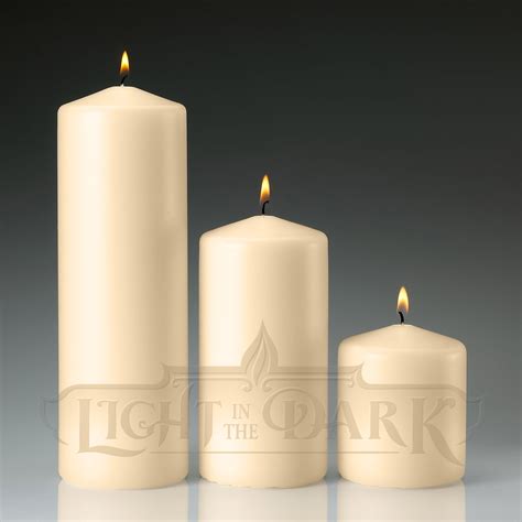 Ivory Pillar Candles Set Of 3, 3x3" 3x6" 3x9" - Walmart.com