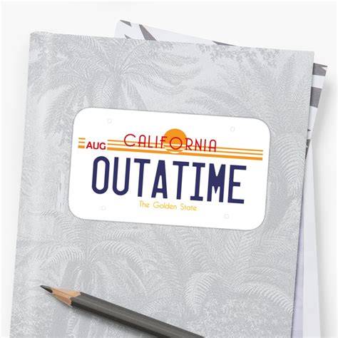 "Outatime License Plate" Sticker by fandemonium | Redbubble