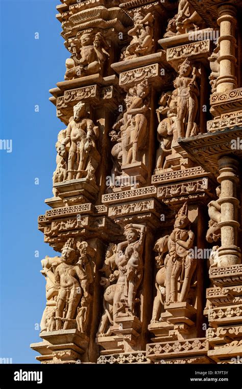 Khajuraho temple india khajuraho sculptures hi-res stock photography ...