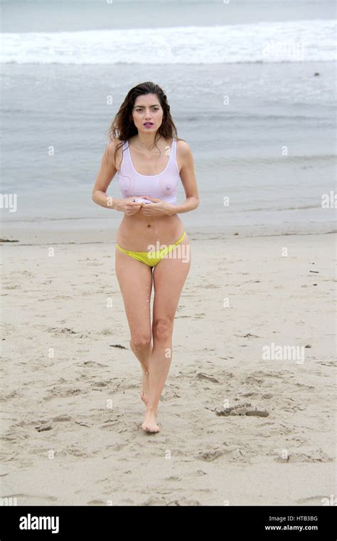 Blanca Blanco during a beach photoshoot in Malibu, California ...