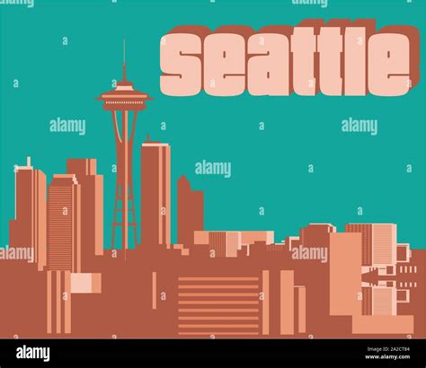 Seattle Washington USA urban skyline Stock Vector Image & Art - Alamy