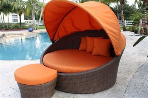 [Hot Item] Outdoor Rattan Furniture Canopy Garden Wicker Patio Daybed | Rattan outdoor furniture ...