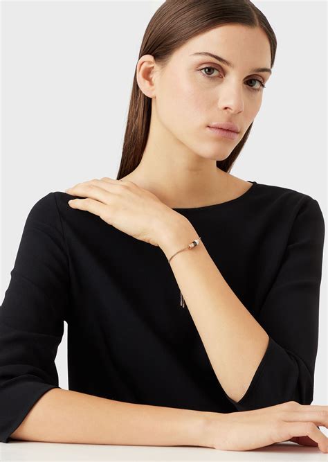 Black Lacquer Components Bracelet | EMPORIO ARMANI Woman