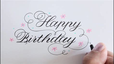 how to write happy birthday in calligraphy / improve your handwriting # ...