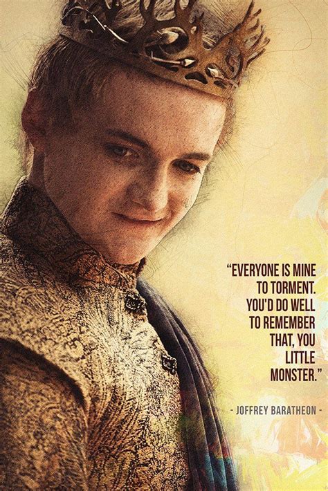 Joffrey Baratheon GOT Game of Thrones Quotes Poster | Game of thrones quotes, Joffrey baratheon ...