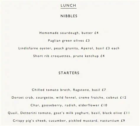 Jamie Oliver's Fifteen Menu - Zomato UK