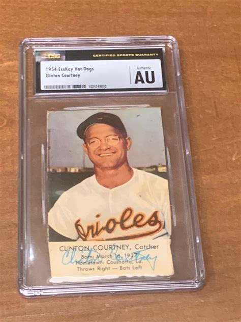 1954 Esskay Meats Baltimore Orioles Clinton Courtney Baseball Card CSG Authentic | eBay