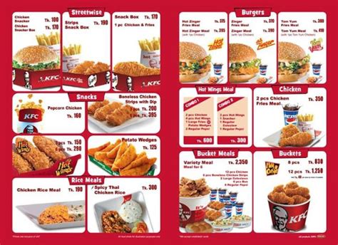 Menu Of KFC In India by adamstiffin on DeviantArt