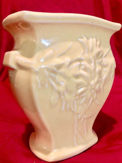 McCoy Pottery Vintage Yellow Flowered Vase