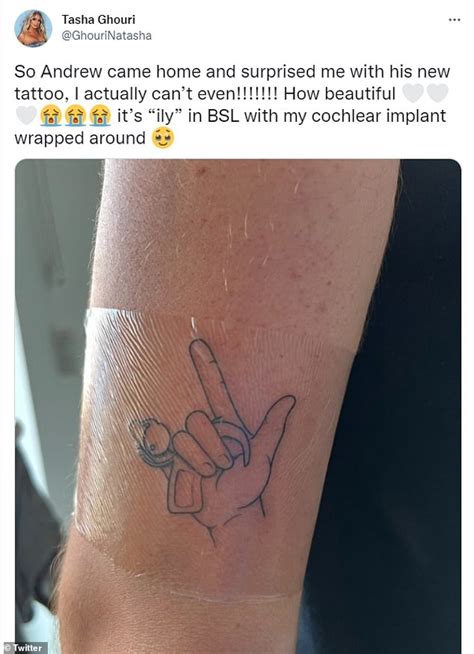 Love Island's Andrew Le Page surprises girlfriend Tasha Ghouri with sign language tattoo tribute ...
