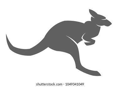 Kangaroo Jumping On White Background Stock Vector (Royalty Free) 1049341049 | Shutterstock