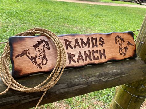 Western Ranch House Wood Sign Custom Handmade Outdoor | Etsy | Wood ...